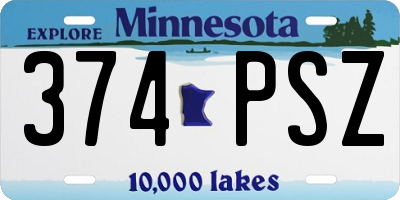 MN license plate 374PSZ