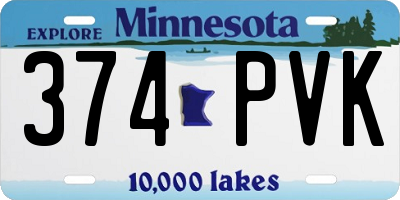 MN license plate 374PVK