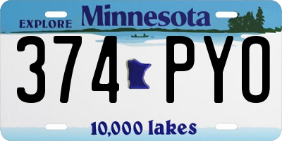 MN license plate 374PYO
