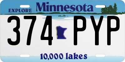 MN license plate 374PYP