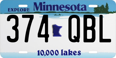 MN license plate 374QBL