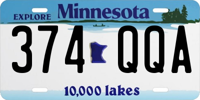 MN license plate 374QQA
