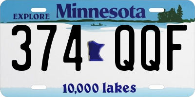 MN license plate 374QQF