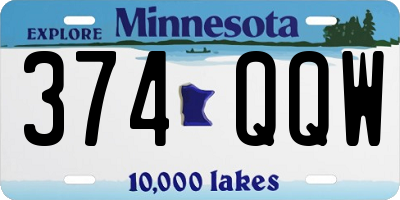 MN license plate 374QQW