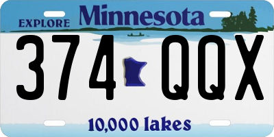 MN license plate 374QQX