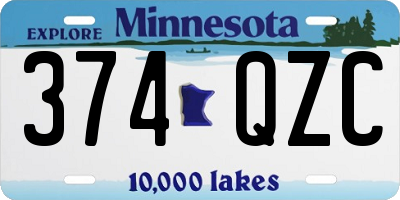 MN license plate 374QZC
