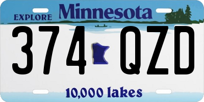 MN license plate 374QZD