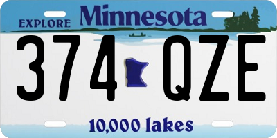 MN license plate 374QZE