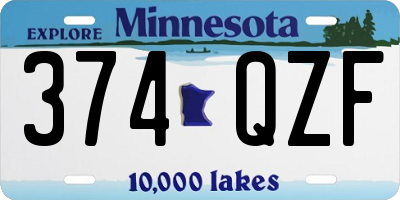 MN license plate 374QZF