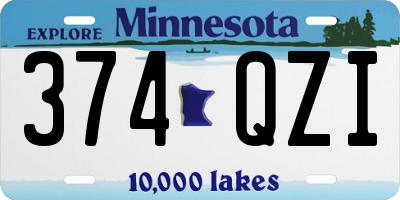 MN license plate 374QZI