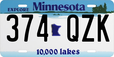 MN license plate 374QZK