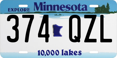 MN license plate 374QZL