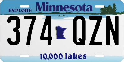 MN license plate 374QZN