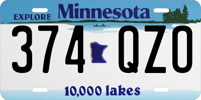 MN license plate 374QZO