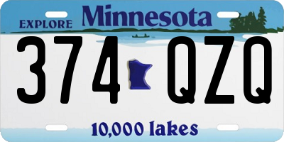 MN license plate 374QZQ