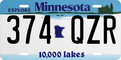 MN license plate 374QZR