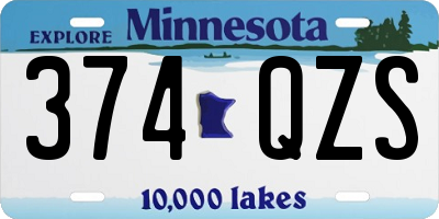 MN license plate 374QZS