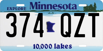MN license plate 374QZT