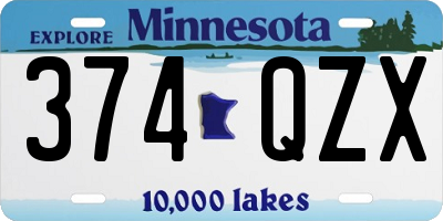 MN license plate 374QZX
