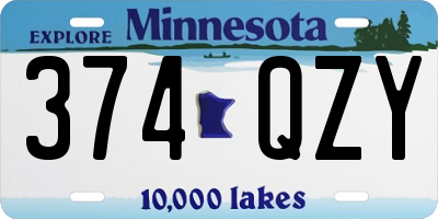 MN license plate 374QZY