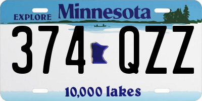 MN license plate 374QZZ