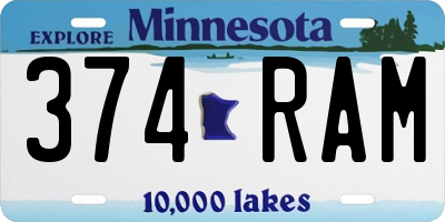MN license plate 374RAM