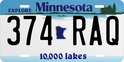 MN license plate 374RAQ