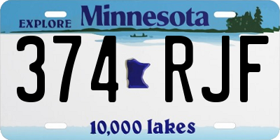 MN license plate 374RJF