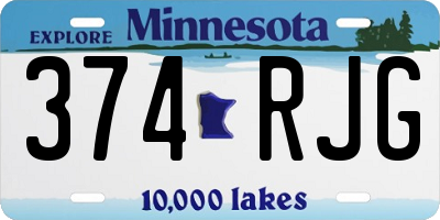 MN license plate 374RJG