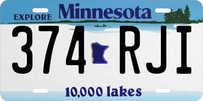 MN license plate 374RJI