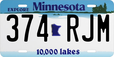 MN license plate 374RJM