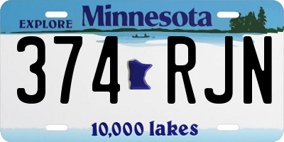 MN license plate 374RJN