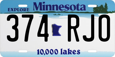 MN license plate 374RJO