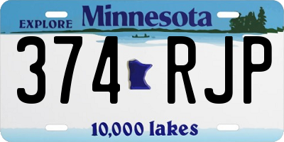 MN license plate 374RJP
