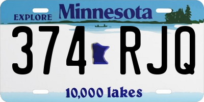 MN license plate 374RJQ