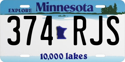 MN license plate 374RJS