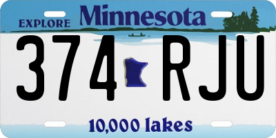 MN license plate 374RJU