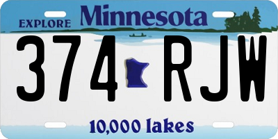 MN license plate 374RJW