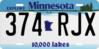 MN license plate 374RJX