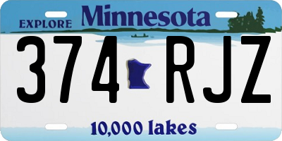 MN license plate 374RJZ