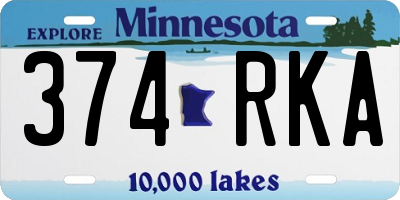 MN license plate 374RKA