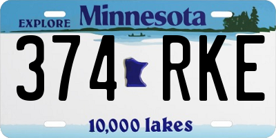MN license plate 374RKE
