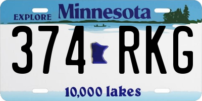 MN license plate 374RKG