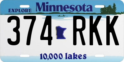 MN license plate 374RKK