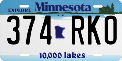 MN license plate 374RKO