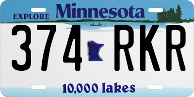 MN license plate 374RKR