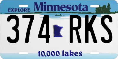 MN license plate 374RKS