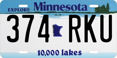 MN license plate 374RKU