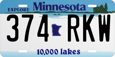 MN license plate 374RKW