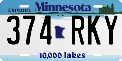 MN license plate 374RKY
